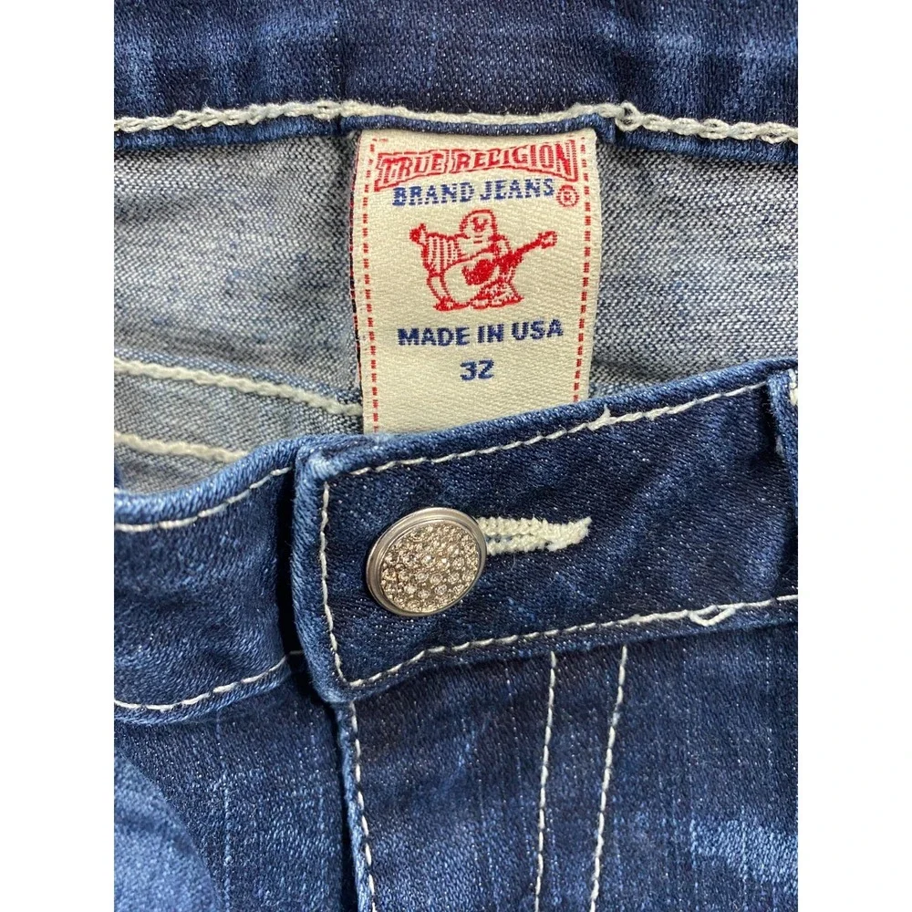 True Religion Becky Bootcut Jeans Womens 32x32 Low Rise Dark Wash Y2K USA Made